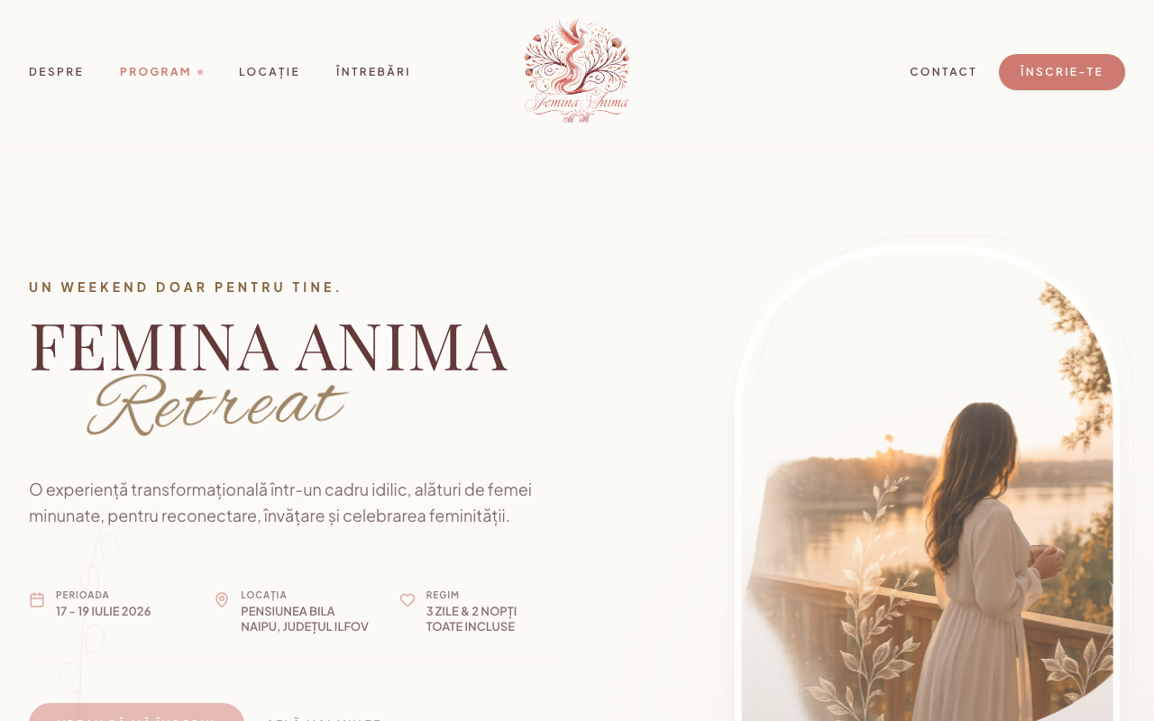 Site pentru retreat feminin editia a 2-a — Monica Radu, influencer TikTok cu 500k urmaritori.
